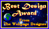 Best Design Award from The Web Page Designer